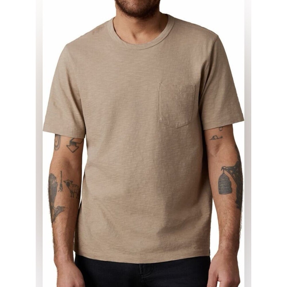 Faherty Sunwashed Pocket T-Shirt Tee Tan Sandcastle Beige Soft Cotton Size XL
